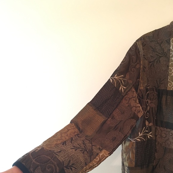 VTG Textured Floral Quilted Kimono blazer, embroidered - Picture 6 of 11